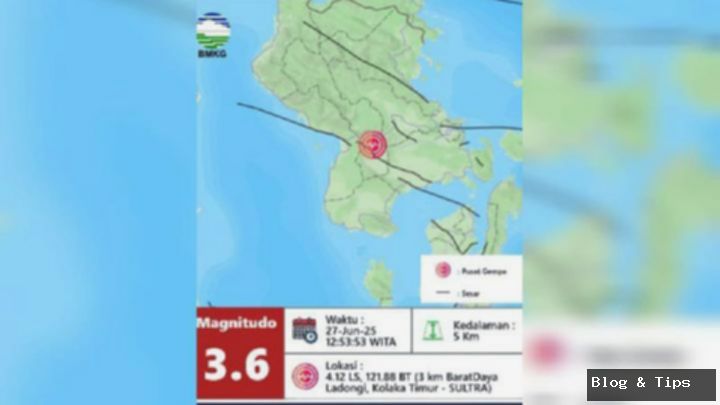 Gempa Terkini Guncang Kolaka Timur, BMKG: Susulan Gempa 5 Bulan Lalu