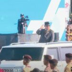 Prabowo Hadiri HUT Ke-79 Bhayangkara di Monas Naik Maung Putih
